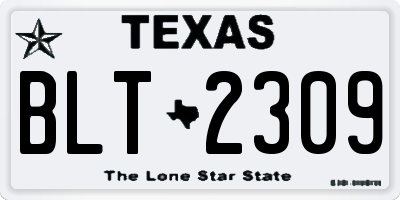 TX license plate BLT2309