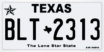TX license plate BLT2313