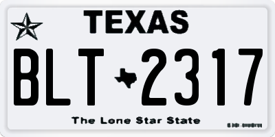 TX license plate BLT2317