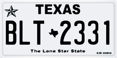 TX license plate BLT2331
