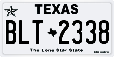 TX license plate BLT2338