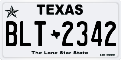 TX license plate BLT2342