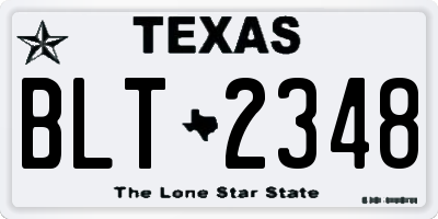 TX license plate BLT2348