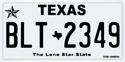 TX license plate BLT2349