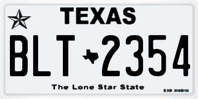 TX license plate BLT2354