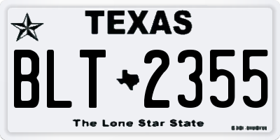 TX license plate BLT2355