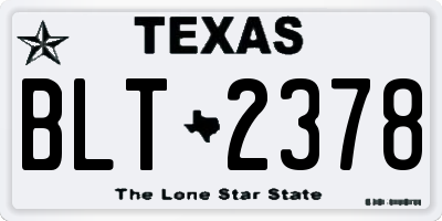 TX license plate BLT2378