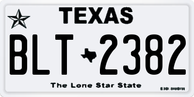 TX license plate BLT2382