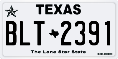 TX license plate BLT2391