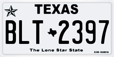 TX license plate BLT2397