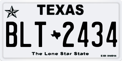TX license plate BLT2434