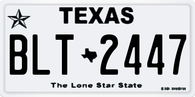 TX license plate BLT2447