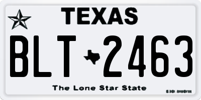 TX license plate BLT2463