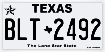 TX license plate BLT2492