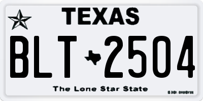 TX license plate BLT2504