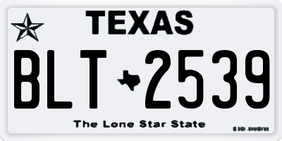 TX license plate BLT2539