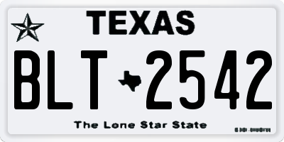 TX license plate BLT2542