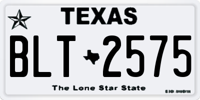 TX license plate BLT2575