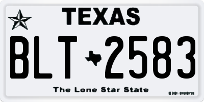 TX license plate BLT2583
