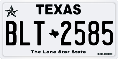 TX license plate BLT2585