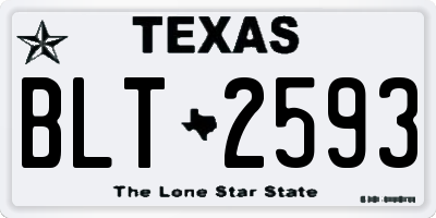 TX license plate BLT2593