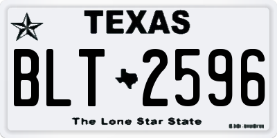 TX license plate BLT2596
