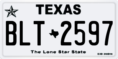 TX license plate BLT2597