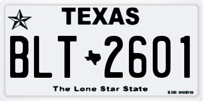 TX license plate BLT2601