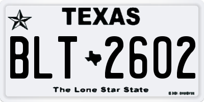 TX license plate BLT2602