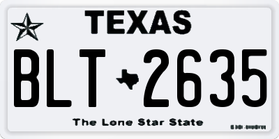 TX license plate BLT2635
