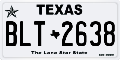 TX license plate BLT2638