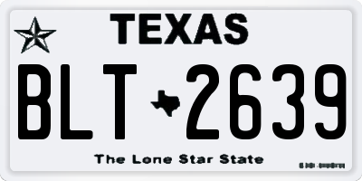 TX license plate BLT2639