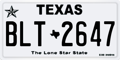 TX license plate BLT2647