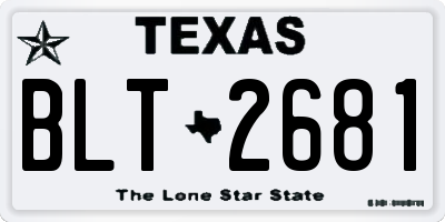TX license plate BLT2681
