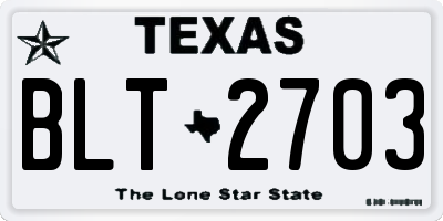 TX license plate BLT2703