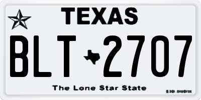 TX license plate BLT2707