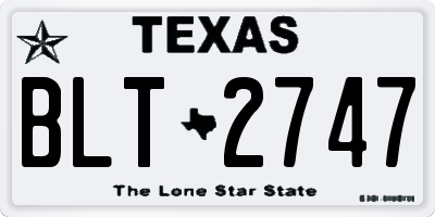 TX license plate BLT2747