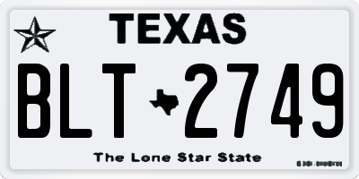 TX license plate BLT2749