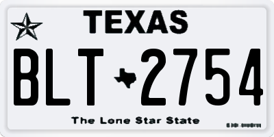 TX license plate BLT2754