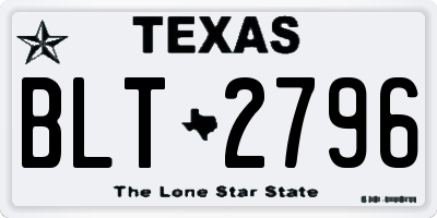 TX license plate BLT2796