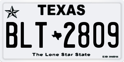 TX license plate BLT2809