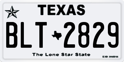 TX license plate BLT2829