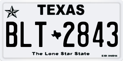 TX license plate BLT2843