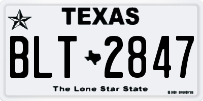 TX license plate BLT2847