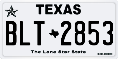 TX license plate BLT2853