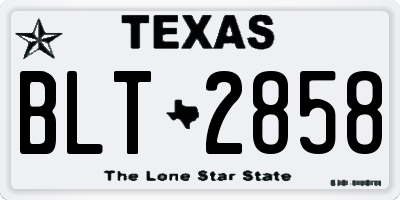 TX license plate BLT2858