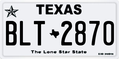 TX license plate BLT2870