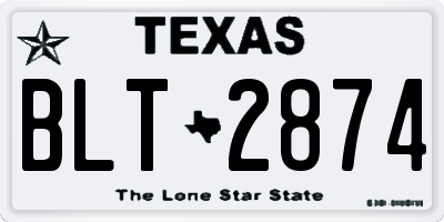 TX license plate BLT2874