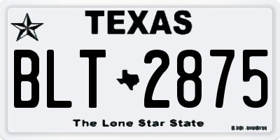 TX license plate BLT2875