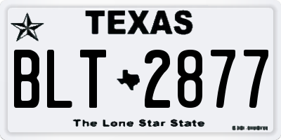 TX license plate BLT2877